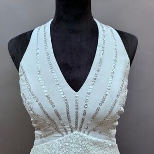 White sequin dress